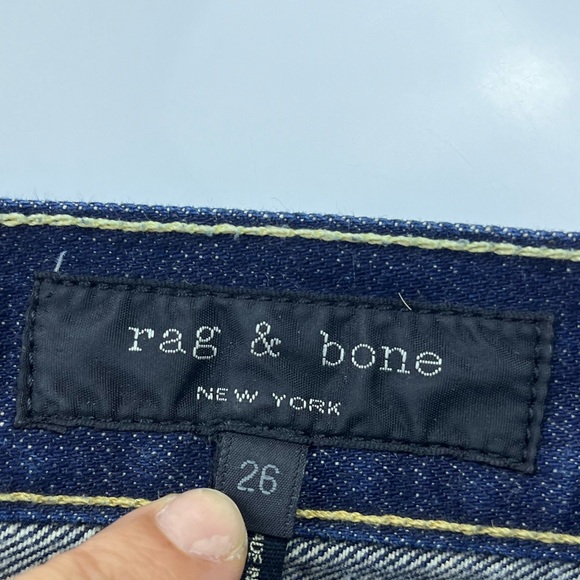 Rag & Bone Trompe L’Oeil Indigo Selvedge Cuff Grommet Jeans N248-6 - Picture 3 of 8